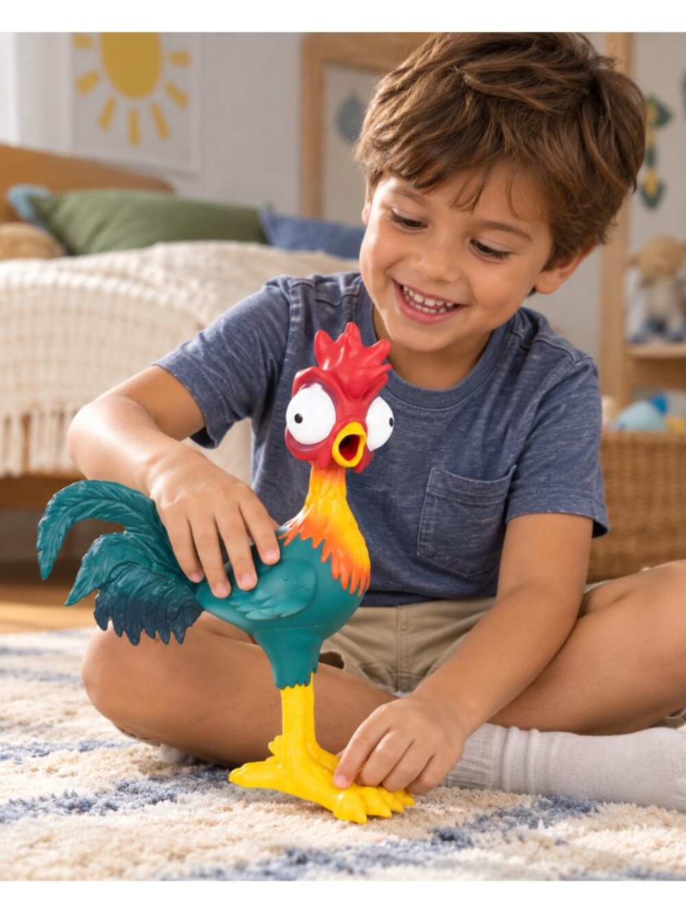 Disney Moana Squeeze and Scream HeiHei Soft Plastic Toy Figure 12" Funny Gift